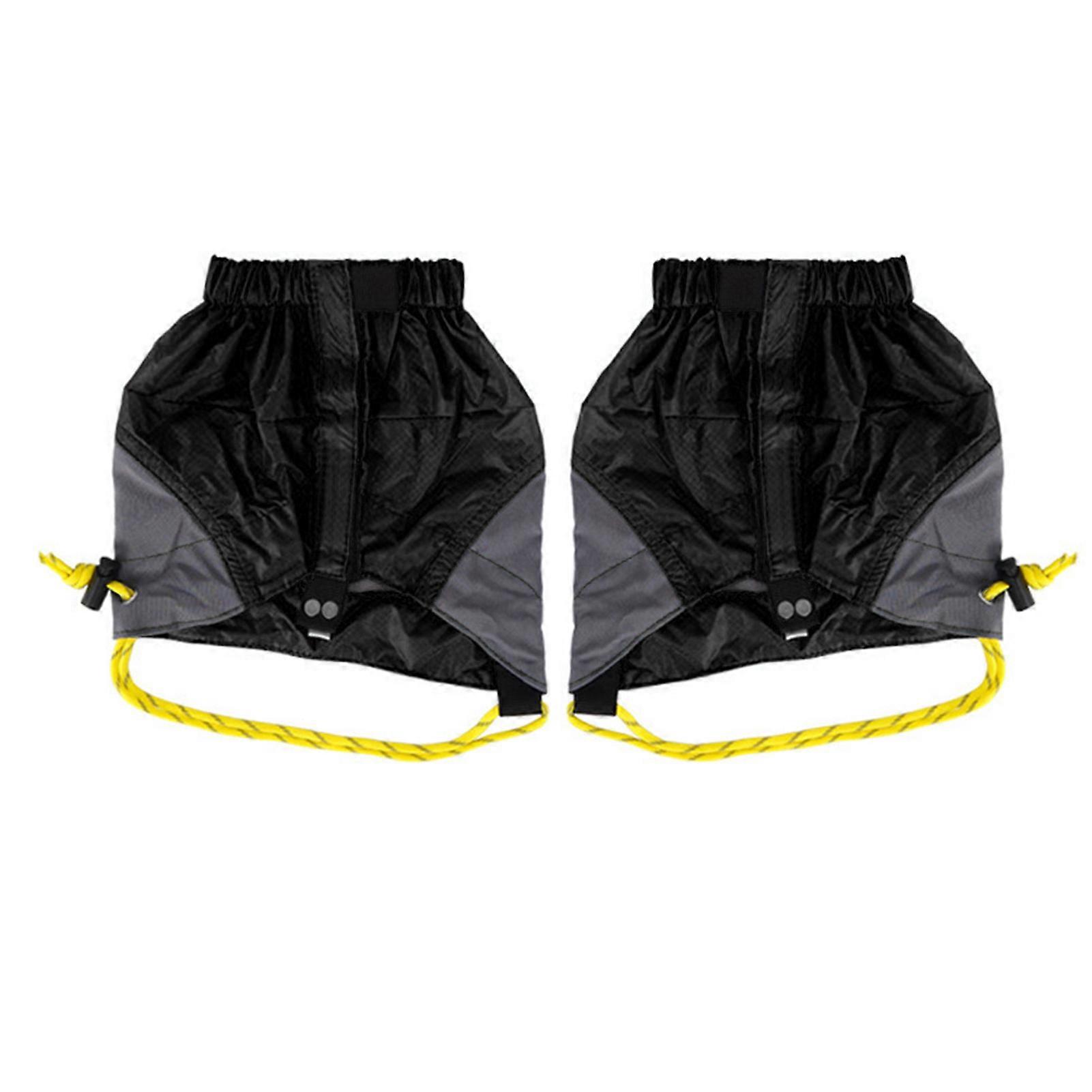 1 Pair Waterproof Leg Gaiters with Fastener Tape Adjustable Foldable Bite Protection Camping Hiking Snug Fit Lower Leg Guard Gaiters