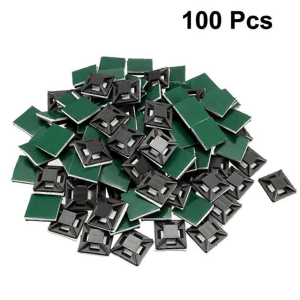 Uxcell 100pcs 125x125mm Self Adhesive Cable Clips Mounts Wire Base Holders Adjustable Cable Fixing Base Fit Cable Width 4mm