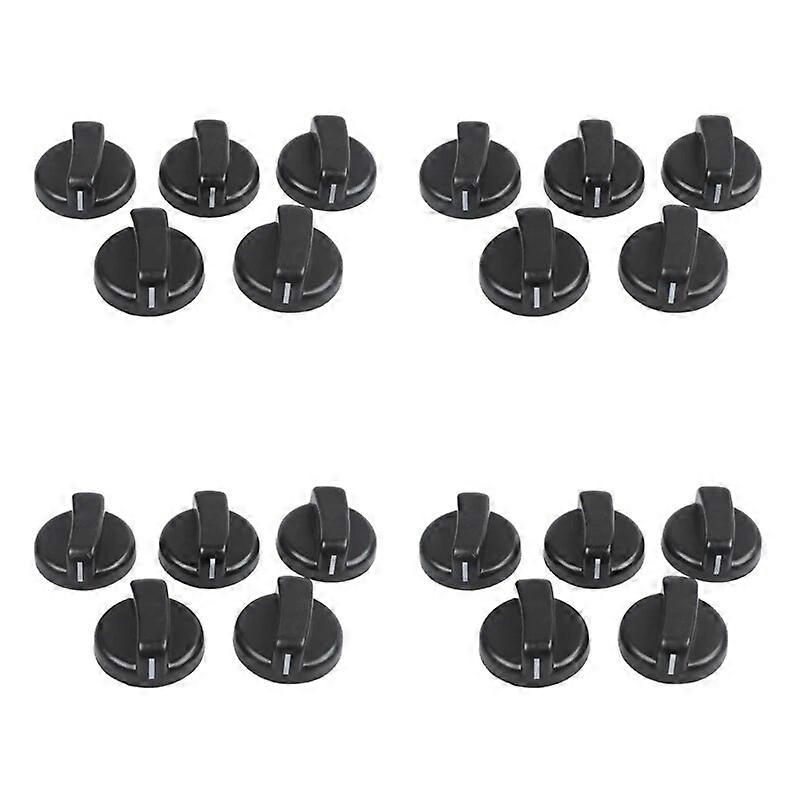 20 PCS Kitchen Black Plastic Gas Stove Cooker Control Knobs