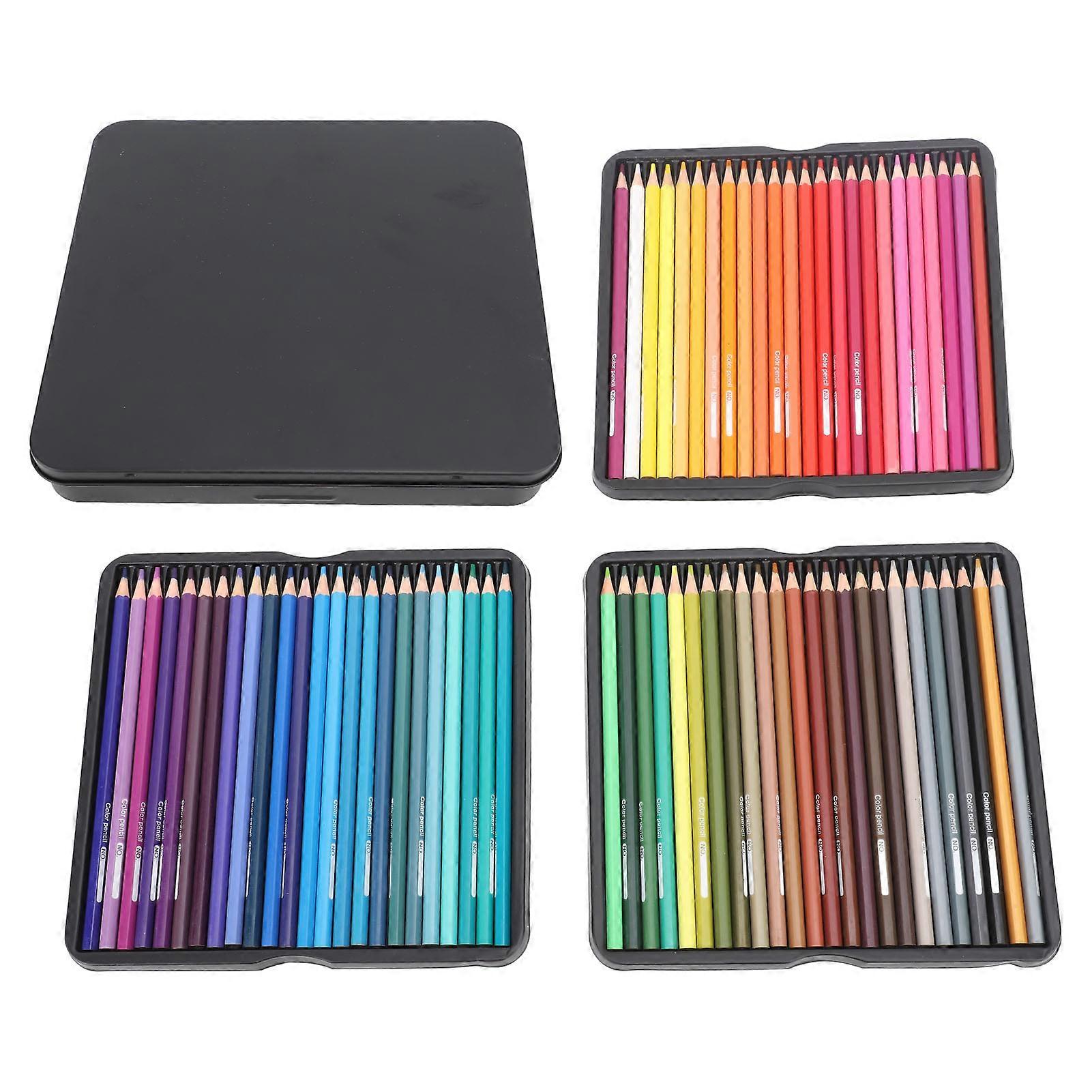 72 Color Colored Pencils Bright Colors Comfortable Grip Oil Based Color Pencil Set with Metal Storage Case for Students Artists