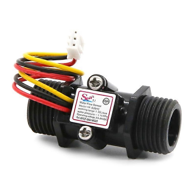 1/2 Water Flow Sensor Food-Grade Switch Hall Effect Flowmeter Fluid Meter Counter Working Volatge Range DC35-24V