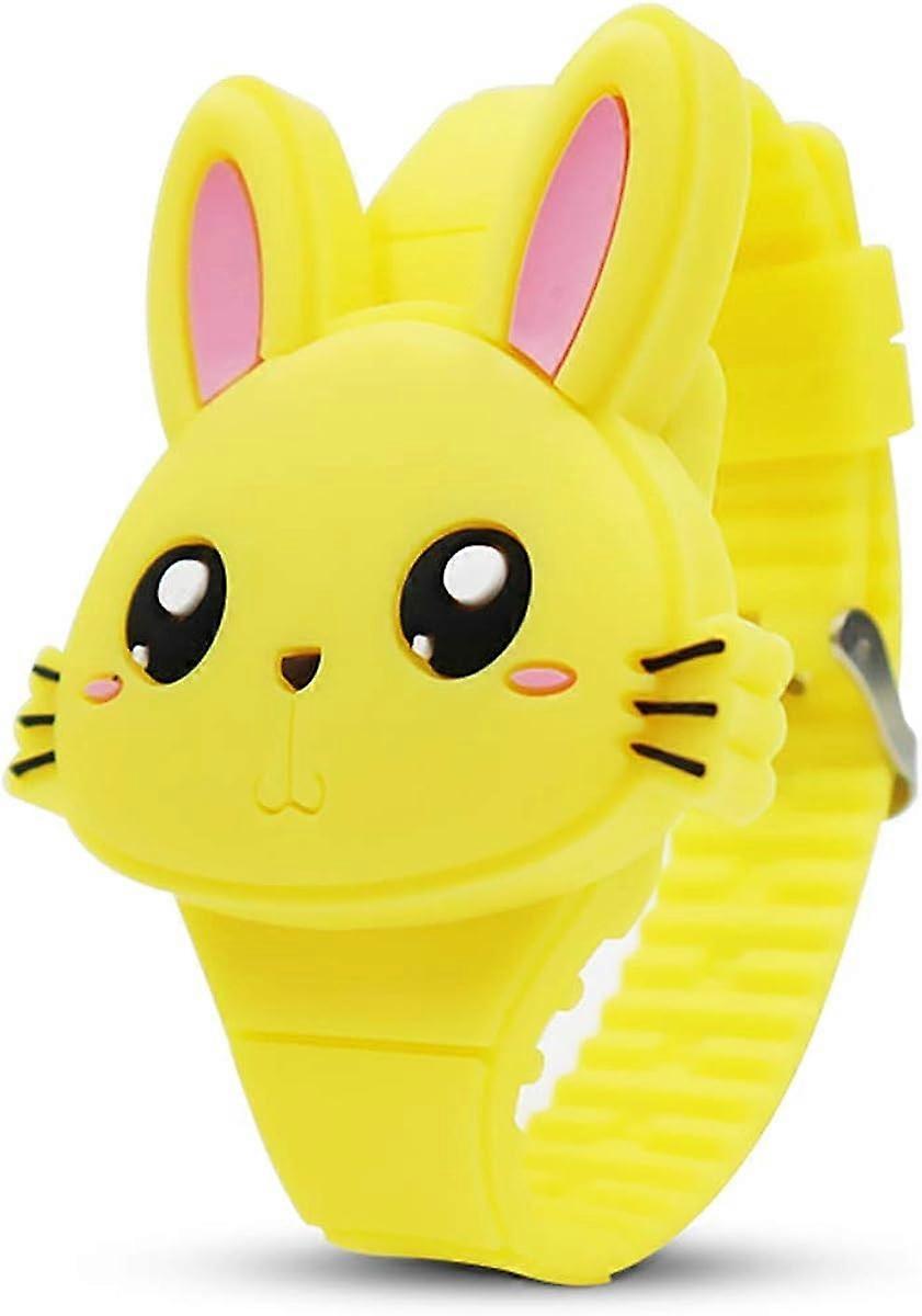 Barnklocka, flickklocka digital söt form LED mode silikonarmband clamshell design armbandsur flickor