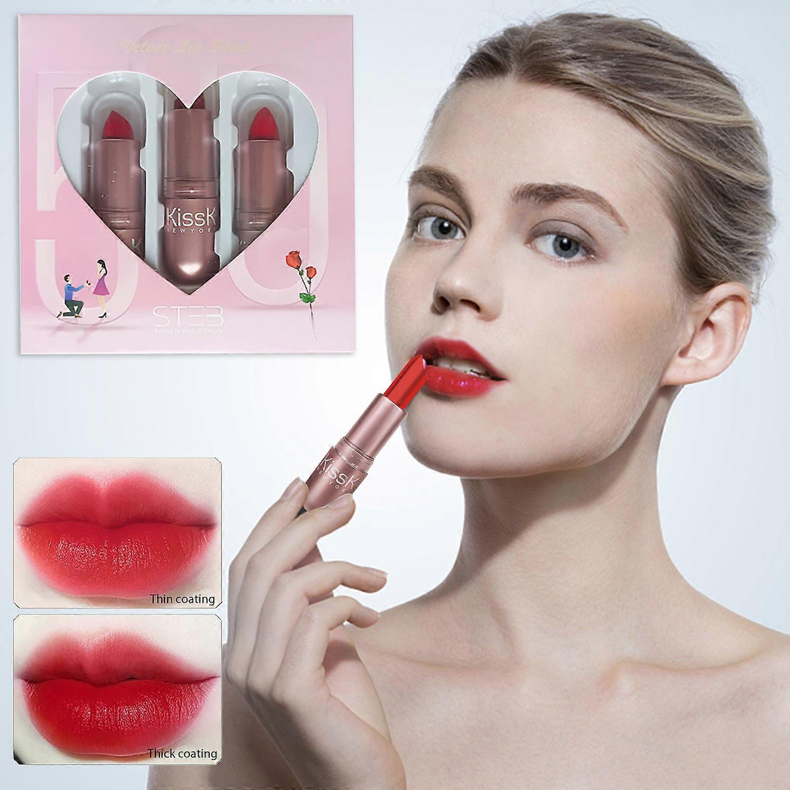 Bright Moisturizing Lipstick Three-pack Of Lipsticks That Don't Fade