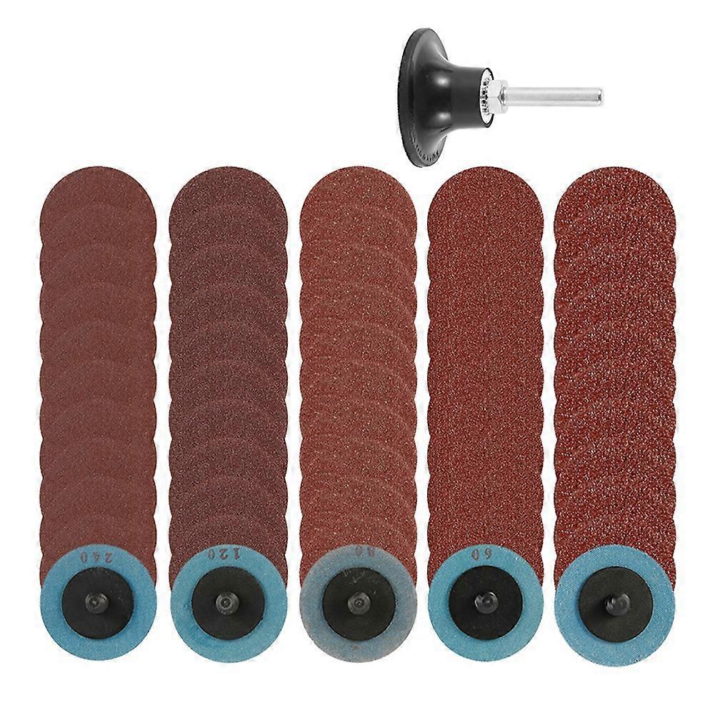 50Pcs Sandpaper 36-240 Grit Grinding Wheel Set Quick Change Combination for Wood Furniture Finishin