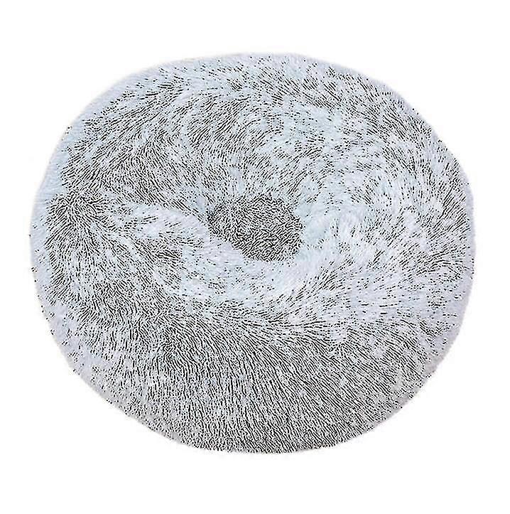 Super Soft Gray Round Dog Bed 80cm