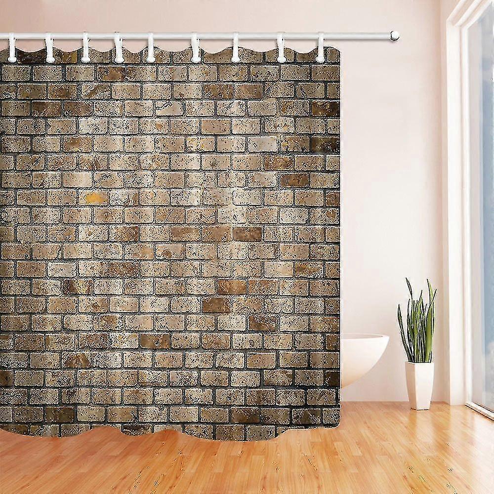 素朴な古いレトロ汚れたレンガの壁ポリエステルファブリックバスカーテン、バスルームシャワーカーテン160x180 Cm E---59098