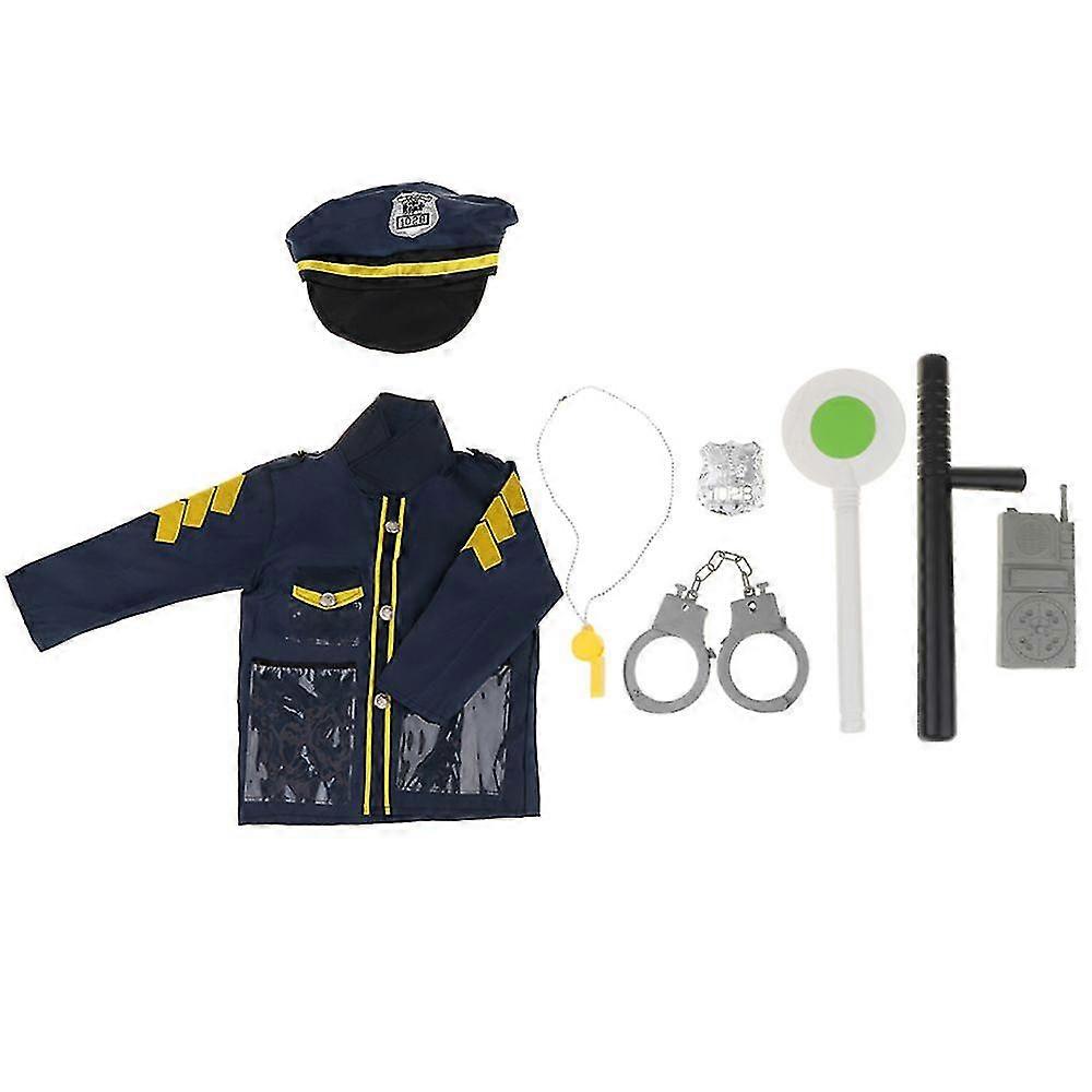 Helmet Visor Hat Cop Handcuffs Walkie-talkie