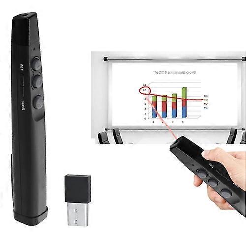 ASiNG A100 2.4GHz Wireless Presenter PowerPoint Clicker Representation Remote Control Pointer with Clip, Control Distance: 50m(Black)