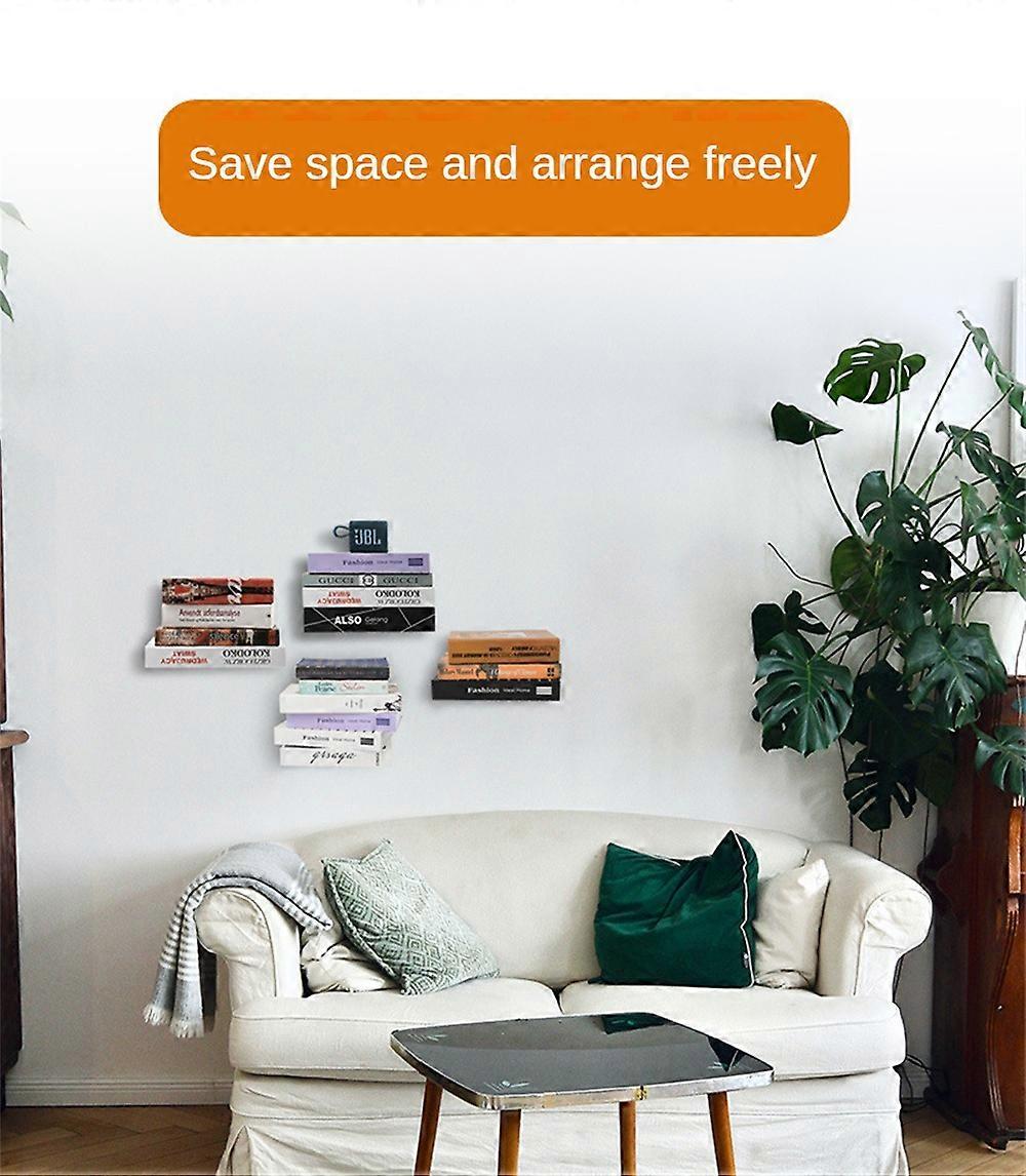 10pcs Invisible Floating Bookshelf Floating Book Organizer Wall Indoor Storage Accessories Suit Heavy Duty Metal Shelves For Books New