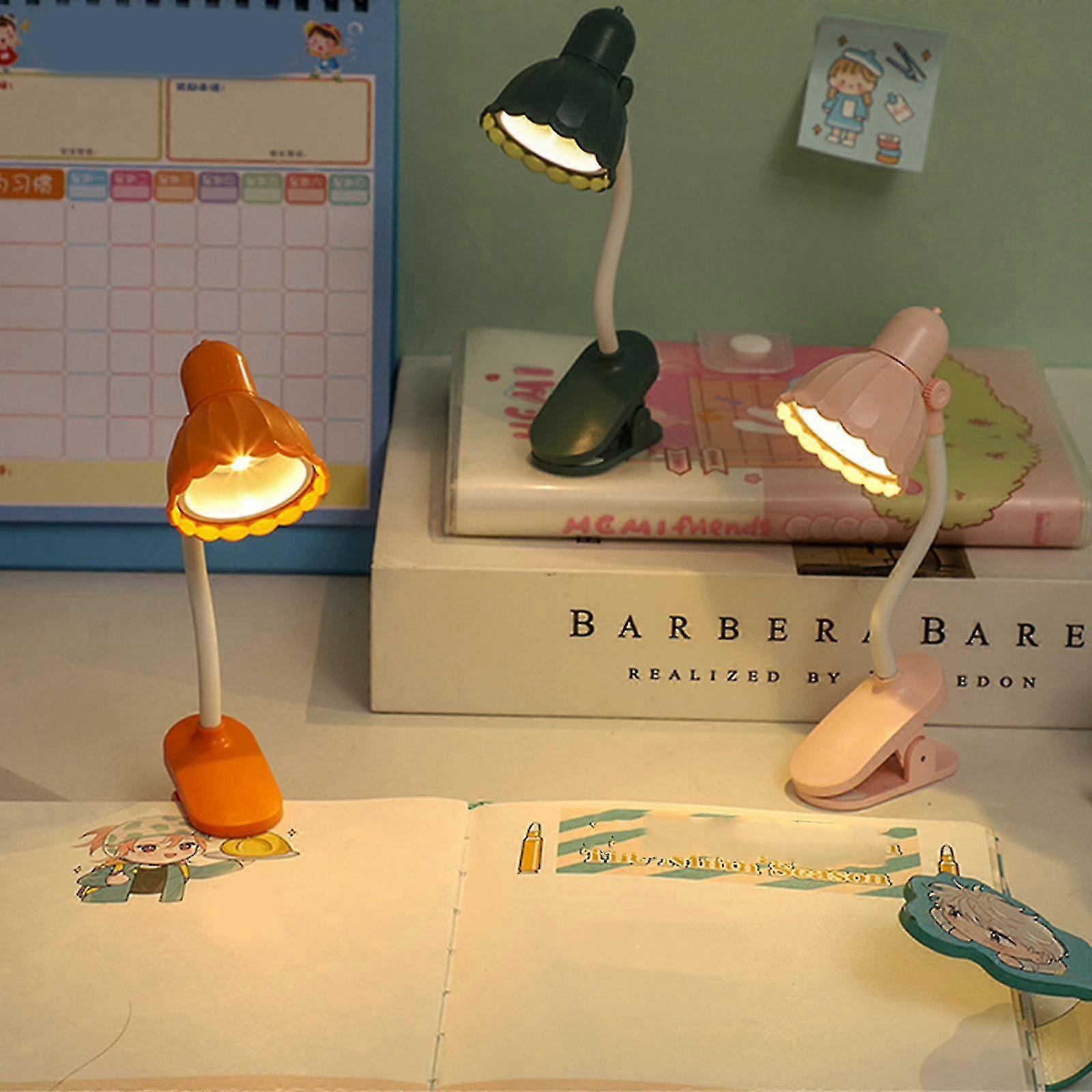 Sun-Rising 360° Rotatable Clip-On Reading Light - 7 Colors, LED Eye-Caring Lamp For Desk, Bed, Dorm (Pink)