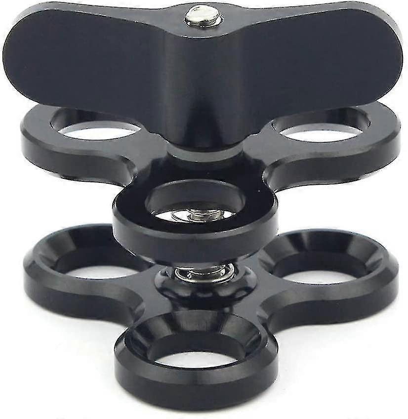 Underwater Three-hole Ball Clamp Lamp Arm Clamp Triple Clamp Adapter