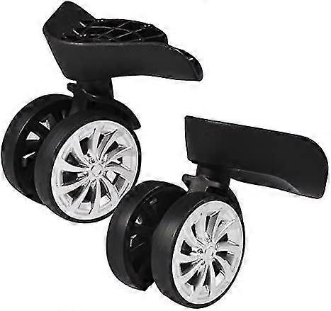 Rubber Swivel Caster, Luggage Suitcase Swivel Wheels Replacement 55mm Wheels For Suitcase Trolley Black, Pack Of 2
