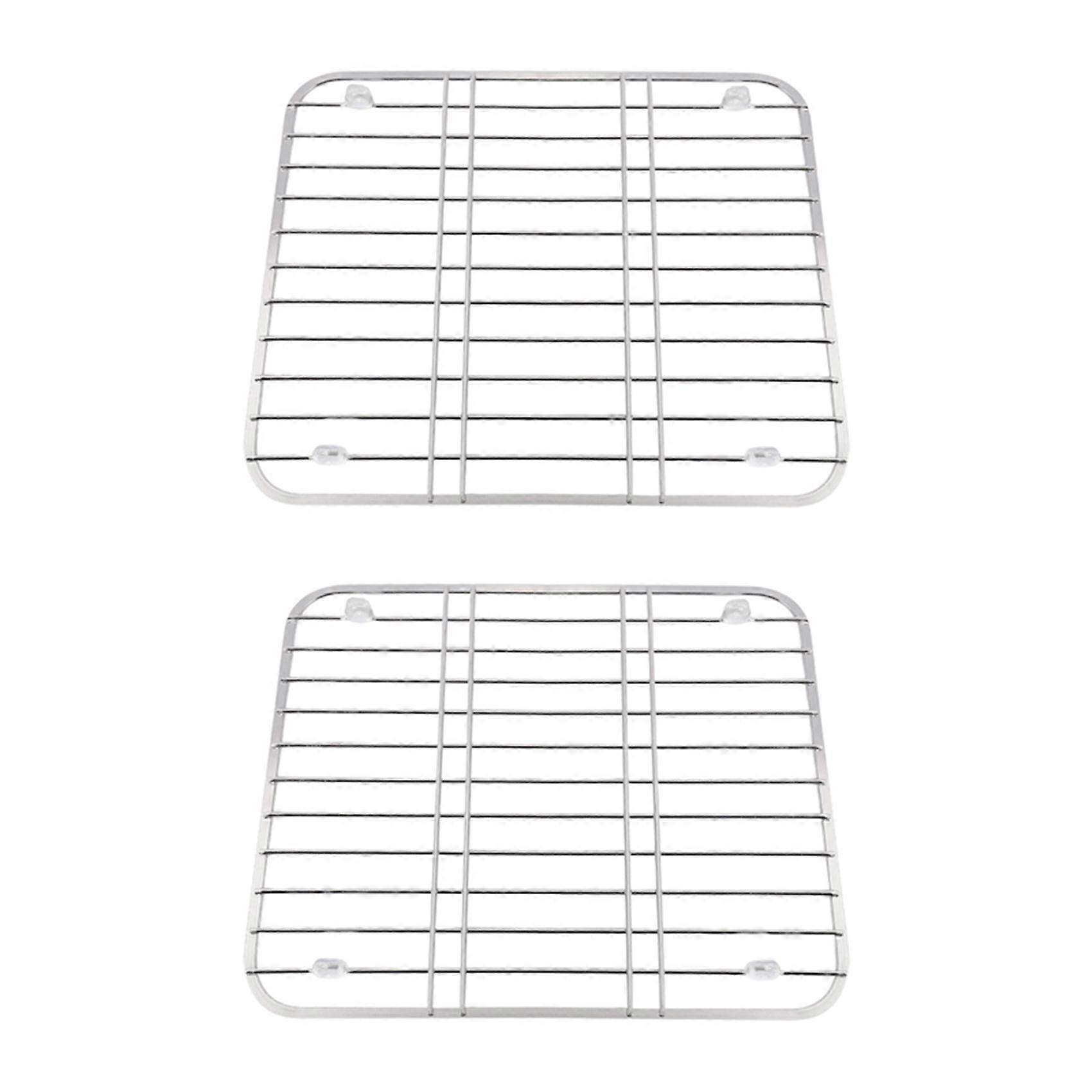 2X Stainless Steel Sink Drainer Rack Multifunctional Kitchen Fruit Vegetable Dish Drying Rack
