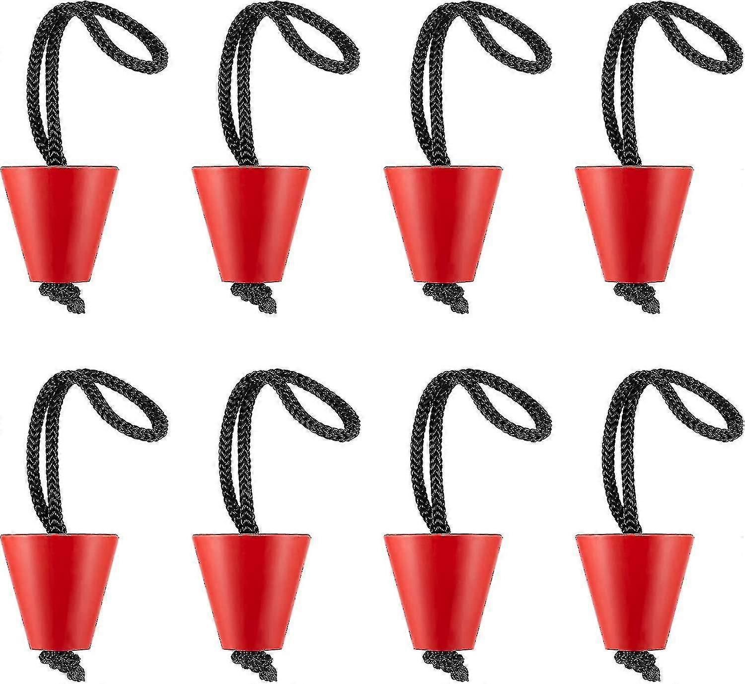 8 Pieces Kayak S Per Plug Silicone S Per Plug Drain Holes Stopper Bung With Lanyard (red)