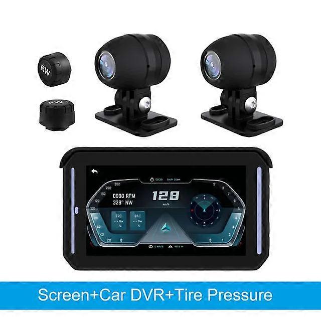 5インチオートバイGPSナビゲーションドライビングレコーダーワイヤレスCarplay&androidオートポータブルタッチ屋外Ipsx7防水ナビゲーター