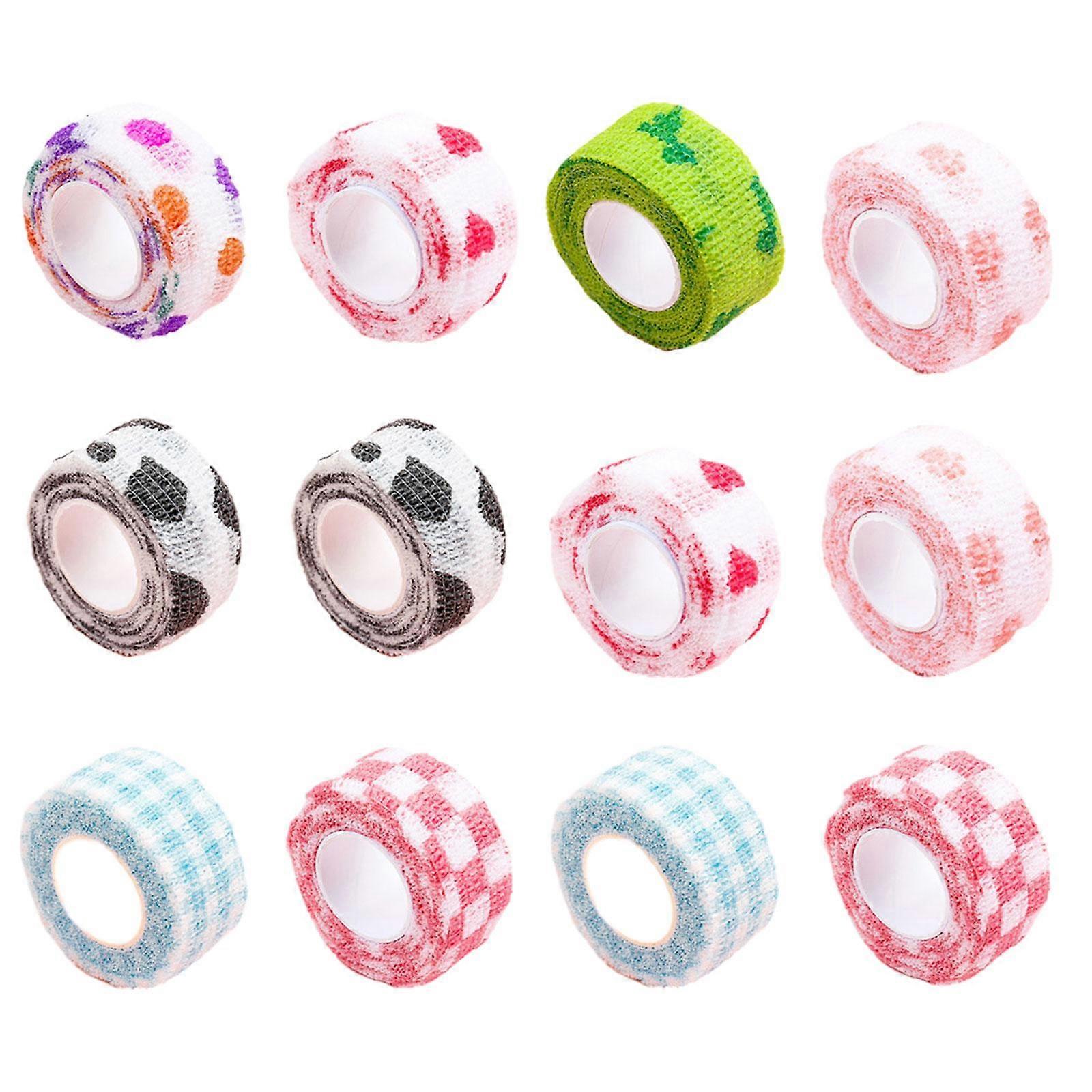 12x Non wonven Self Adherent Wrap tape for Finger Guard Protector, Cohesive Elastic Tape Sports Fixing Band Stretch Wrap