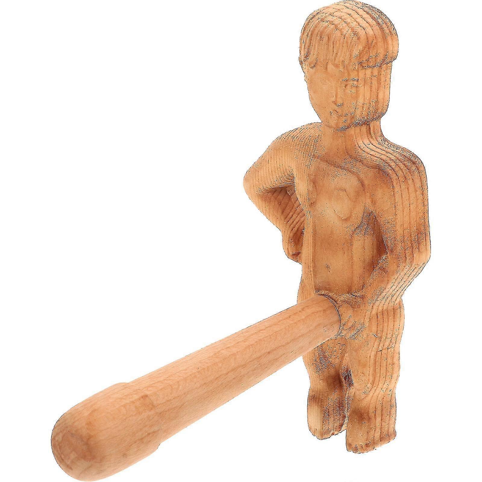 Wall Roll Paper Rack Wooden Funny Boy Shape Design Wall Mounted Toilet Paper Rack