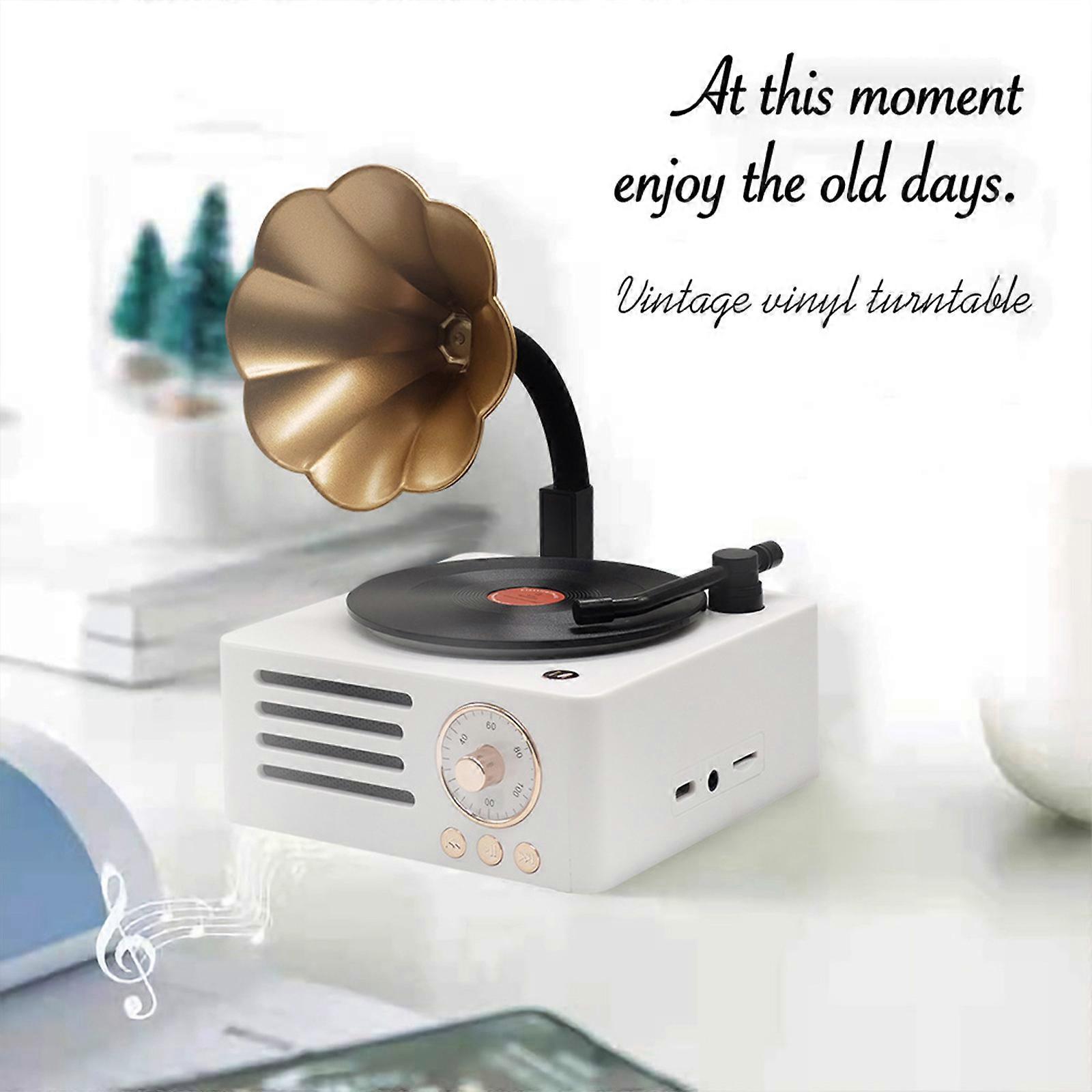 Old Fashioned Classic Style Bluetooth Speaker Vinly Record Player Style Cute Look Girls Enhancement Volume Speaker