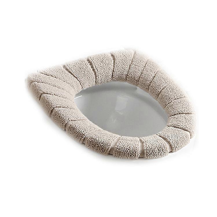 Toilet Seat Cover Soft Comfortable Washable with Pumpkin Pattern for Winter Warm Closestool Mat Commode Seat Lid Pad (beige1pc)
