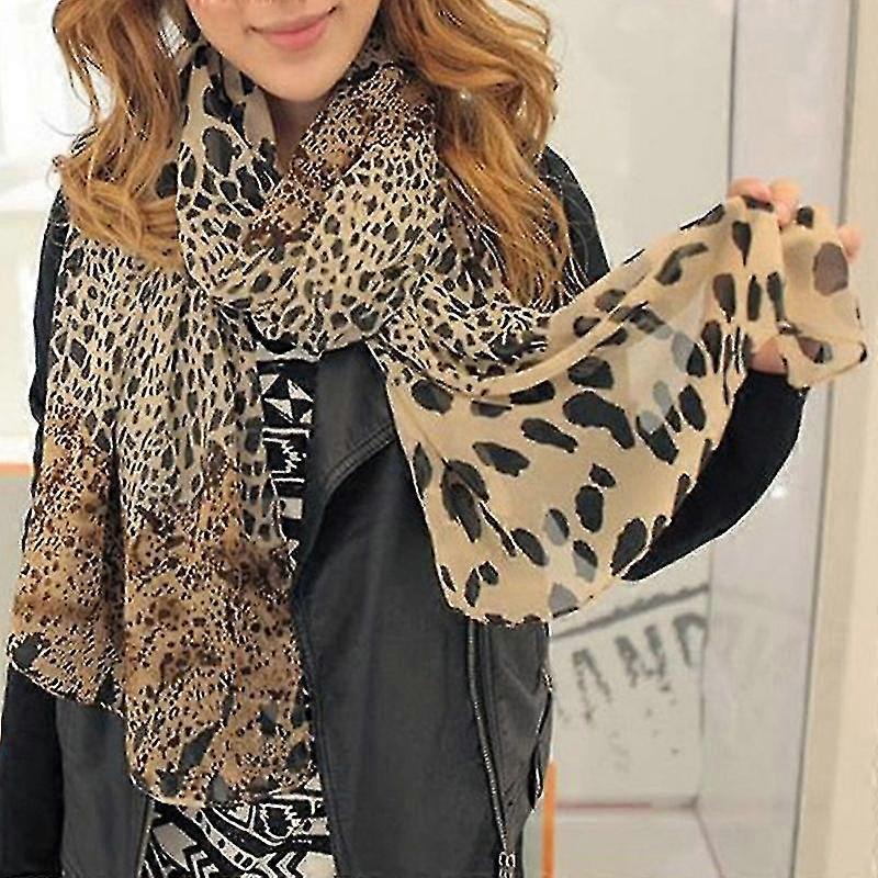 Mujer Leopard Print Scarf Shawl Travel Long Soft Sarong Wrap Stole