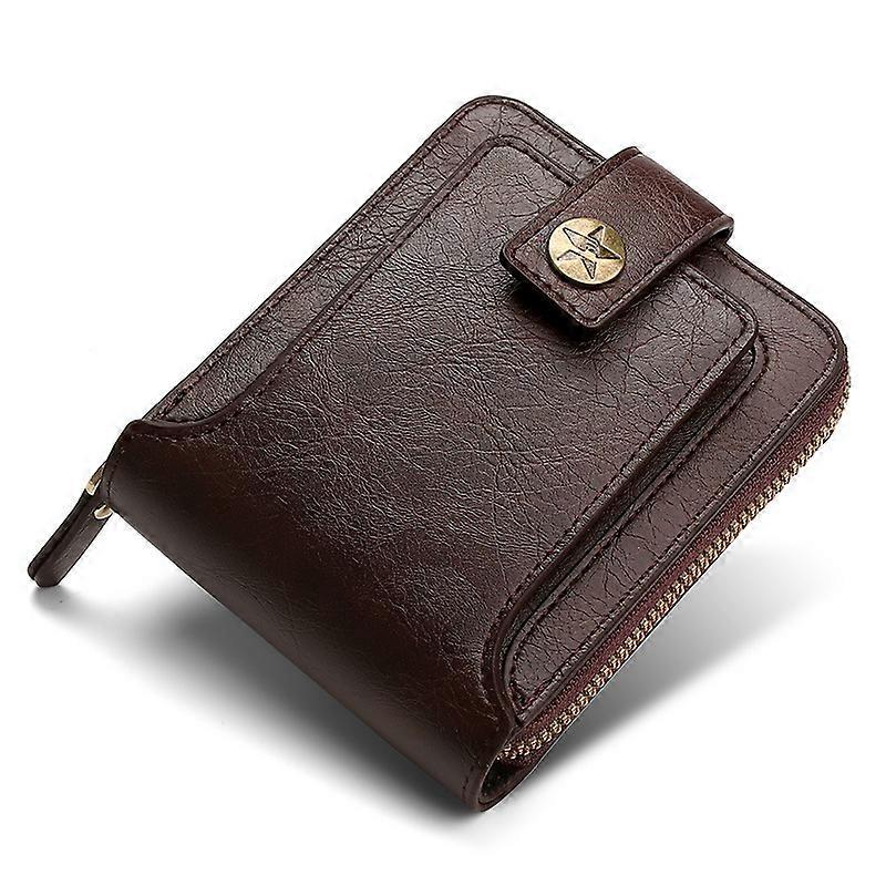 Retro Men Wallets Genuine Leather Short Purse Men Hasp Zipper Clutch Solid Porte Feuille Hommes Porte Monnaie Homme Coin Purse