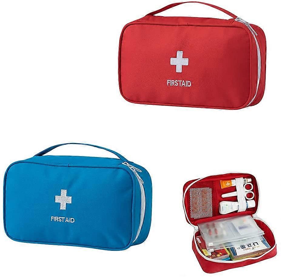 2 Pieces Portable First Aid Kit Kit, Empty First Aid Kit, Portable First Aid Kits, with Handle, for Emergency Situations at Home, Office, Travel, Camp