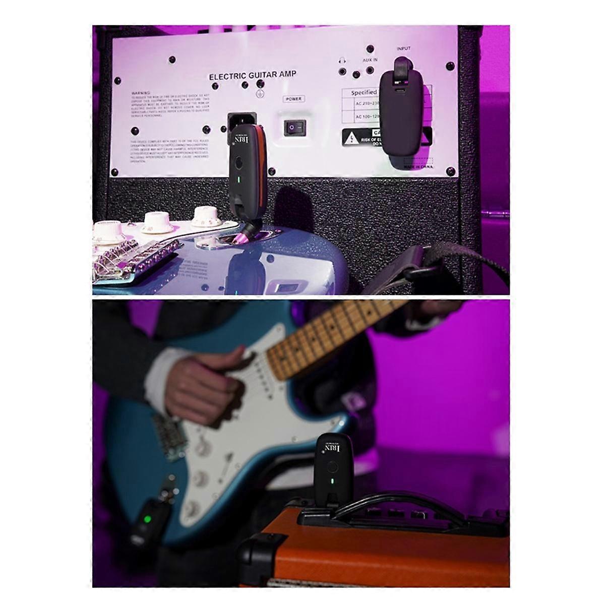 Wireless Guitar System Transmitter Receiver Rechargeable Audio Wireless Transmitter Receiver for Electric Guitar