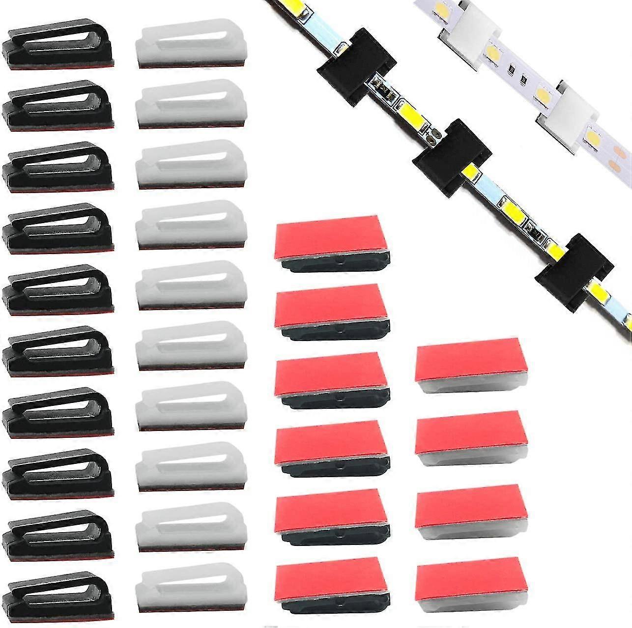 40 Pack Self Adhesive Led Strip Mounting Bracket Clips,cable Wire Organizer Clips Cord Man