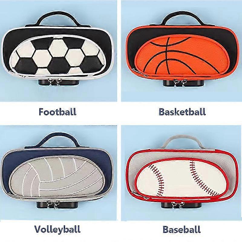 Lápis Case 2 Compartimentos de Zíper Combinação Antirroubo Lock Grande Bolsa de papelaria para crianças escola adolescentes (futebol / basquete / vôlei / base