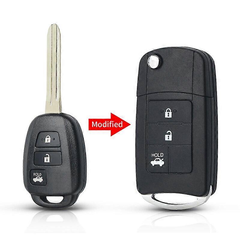 New Car Key For Toyota Reiz Corolla Camry RAV 2014 2015 2/3/4 Buttons TOY43 Blade Modified Flip Folding Remote Key Shell Key Blanks