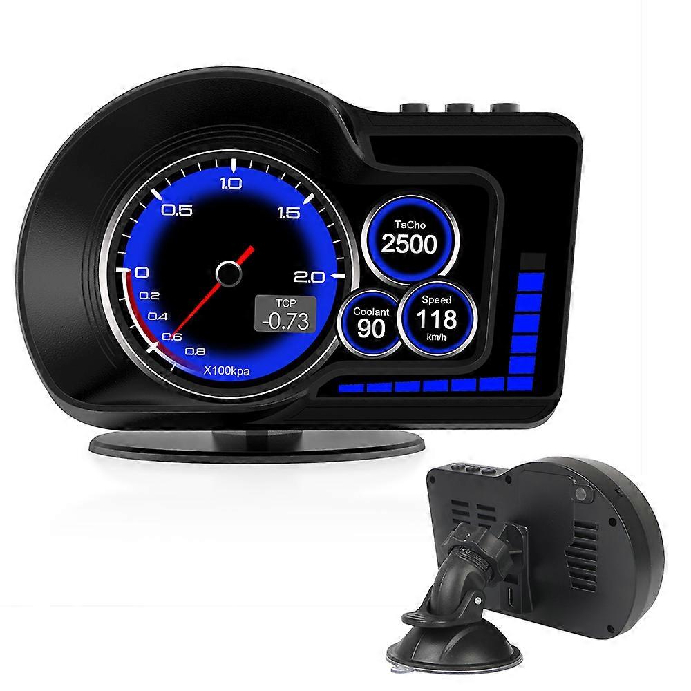 Ταχύμετρο OBD GPS Dual System Car Head Up Display Accelerated Test HUD RPM Gauge 6 Λειτουργίες συναγερμών Milometer F15