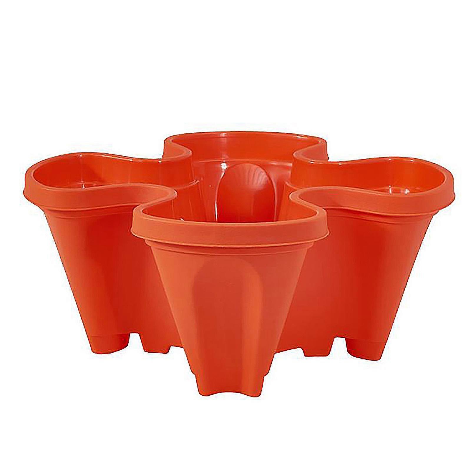 Red Three-dimensional Four- Flowerpot Multi-layer Superimposed Planting Pot