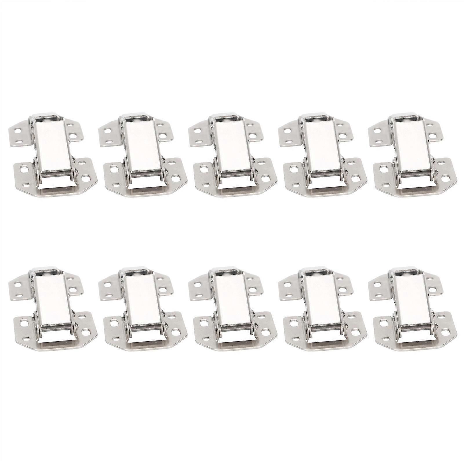 10 x No Drilling Hole Bridge Shaped Cabinet Hinges for Furniture Cold Rolled Steel with Nickel Plating