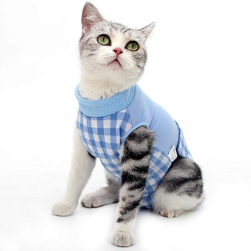 Cat Sterilization Suit Cat Recovery Suit Cat Recovery Clothes Cat Surgical Recover Suit Cat Weaning Suit S Blue