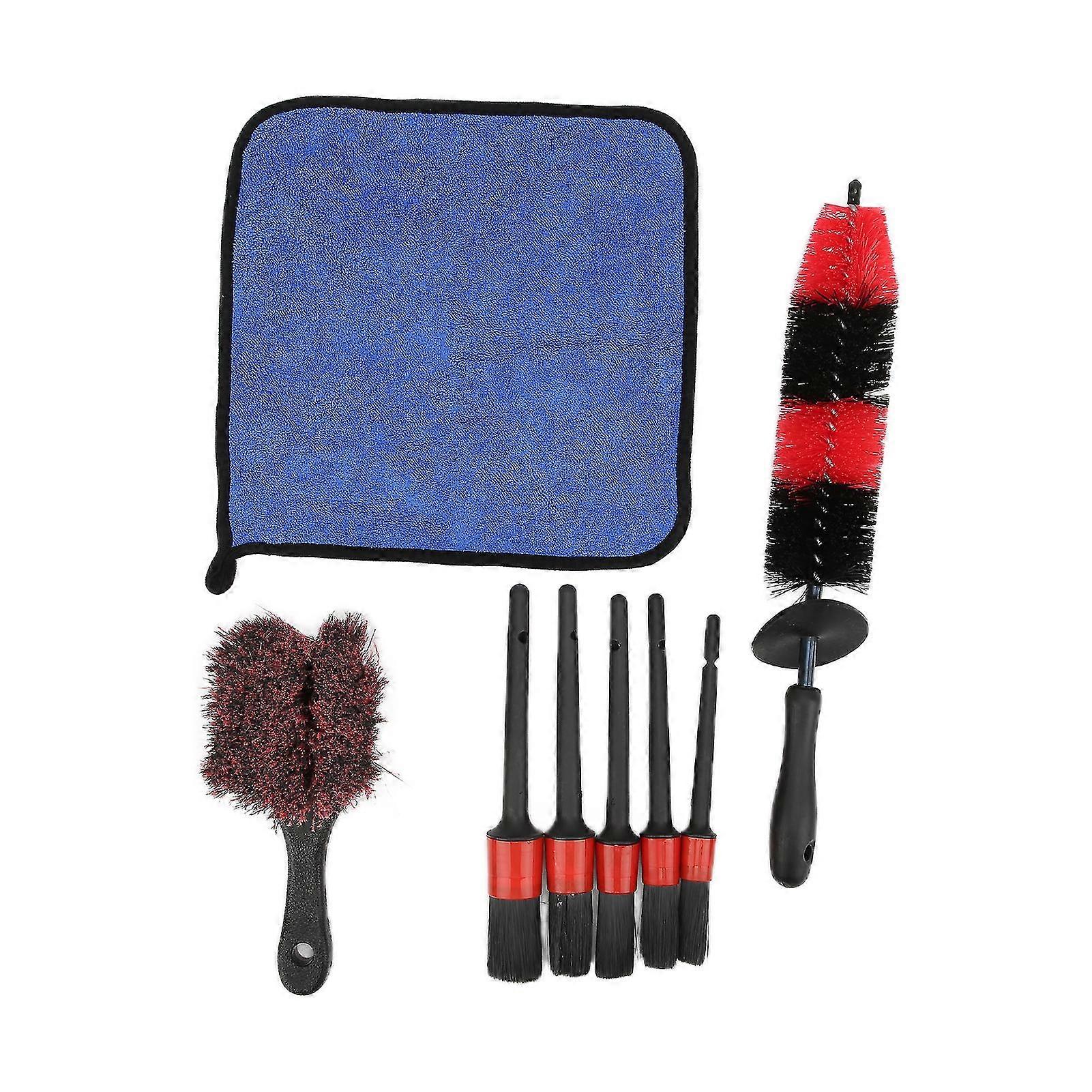 8PCS Car Detailing Brush Set - Cleaning Tools compatible with Automobile Washing and Waxing