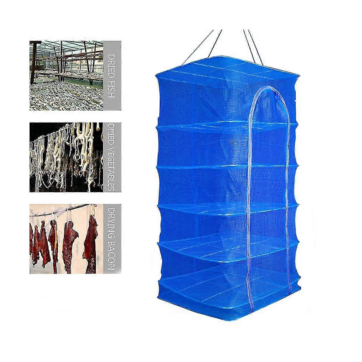 5 Layers Fish Mesh Hanging Sun Dry Net For Food Dehydrator Durable Folding Vegetable Herbs Fishes Dryer Net Drying Racks