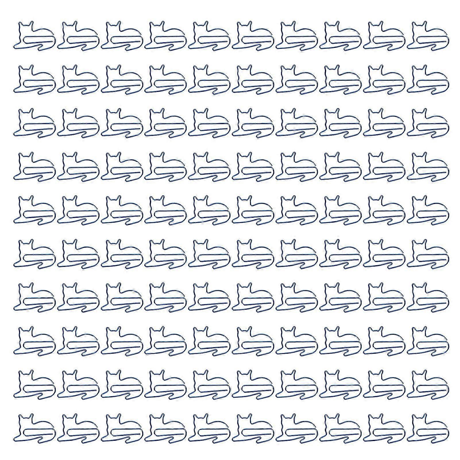 Cat Shape Paper Clips - 100pcs, Slip-Resistant, Rust-Proof Metallic Paper Clips for Daily Use