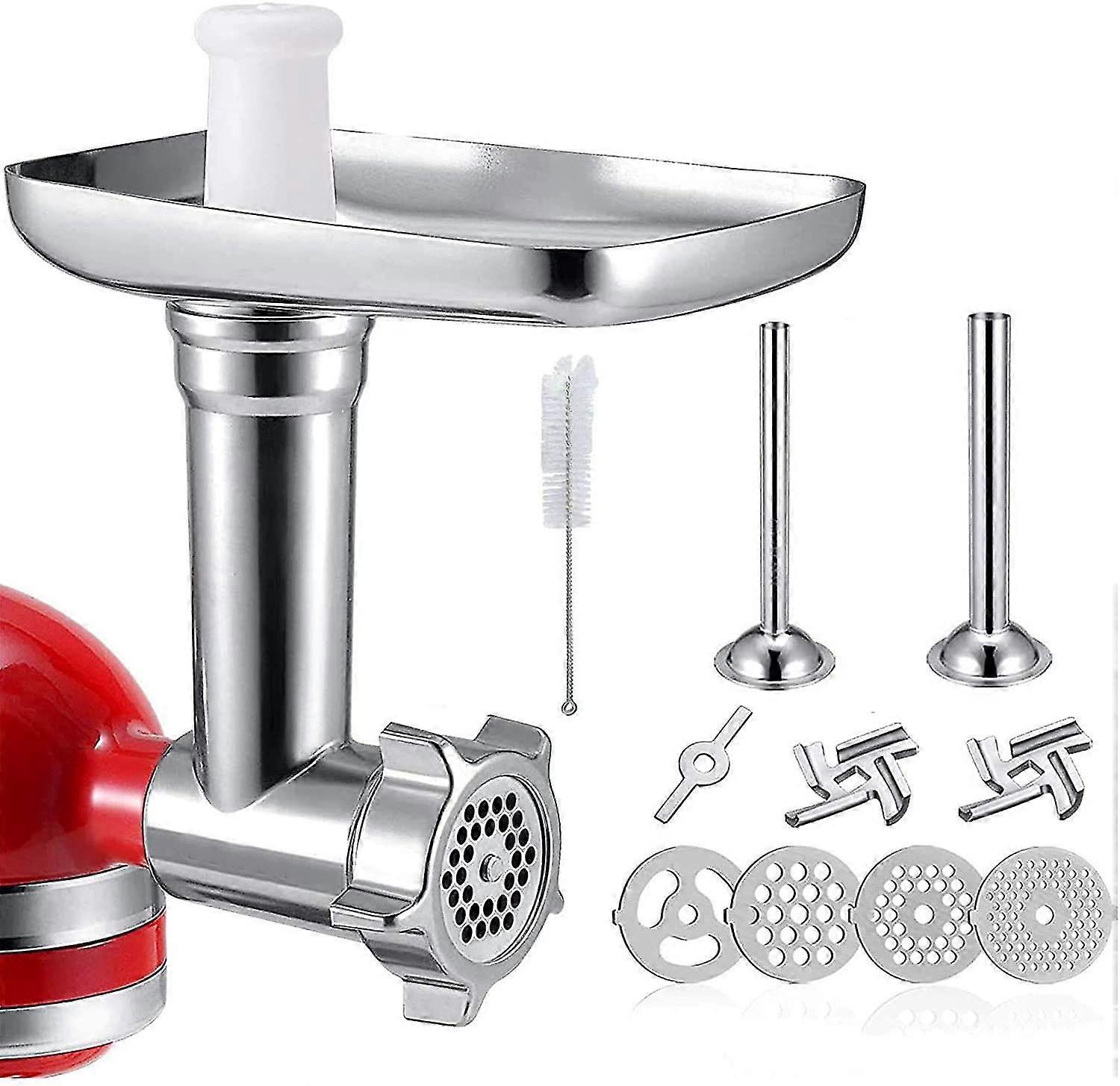 مفرمة اللحم المتوافقة لاكسسوارات Kitchenaid خراطيم تعبئة النقانق مع 4 أقراص - ملحقات التمديد للحرفيين