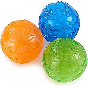 Squeaky Dog Ball Set, Squeaky Ball For Large And Small Dogs, 3 Packs (orange, Blue, Green), 7.5cm