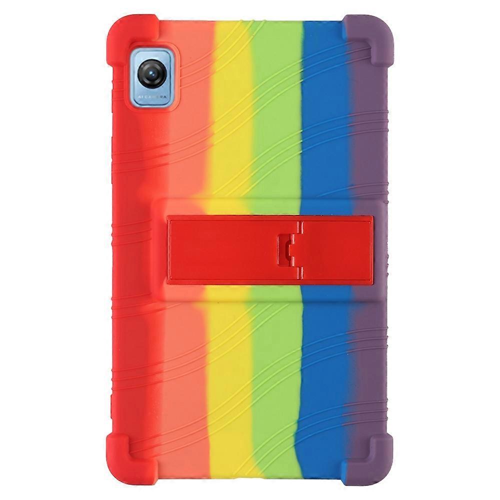 For Blackview Tab 60 Silicone Tablet Case Scratch-resistant Back Cover with PC Kickstand