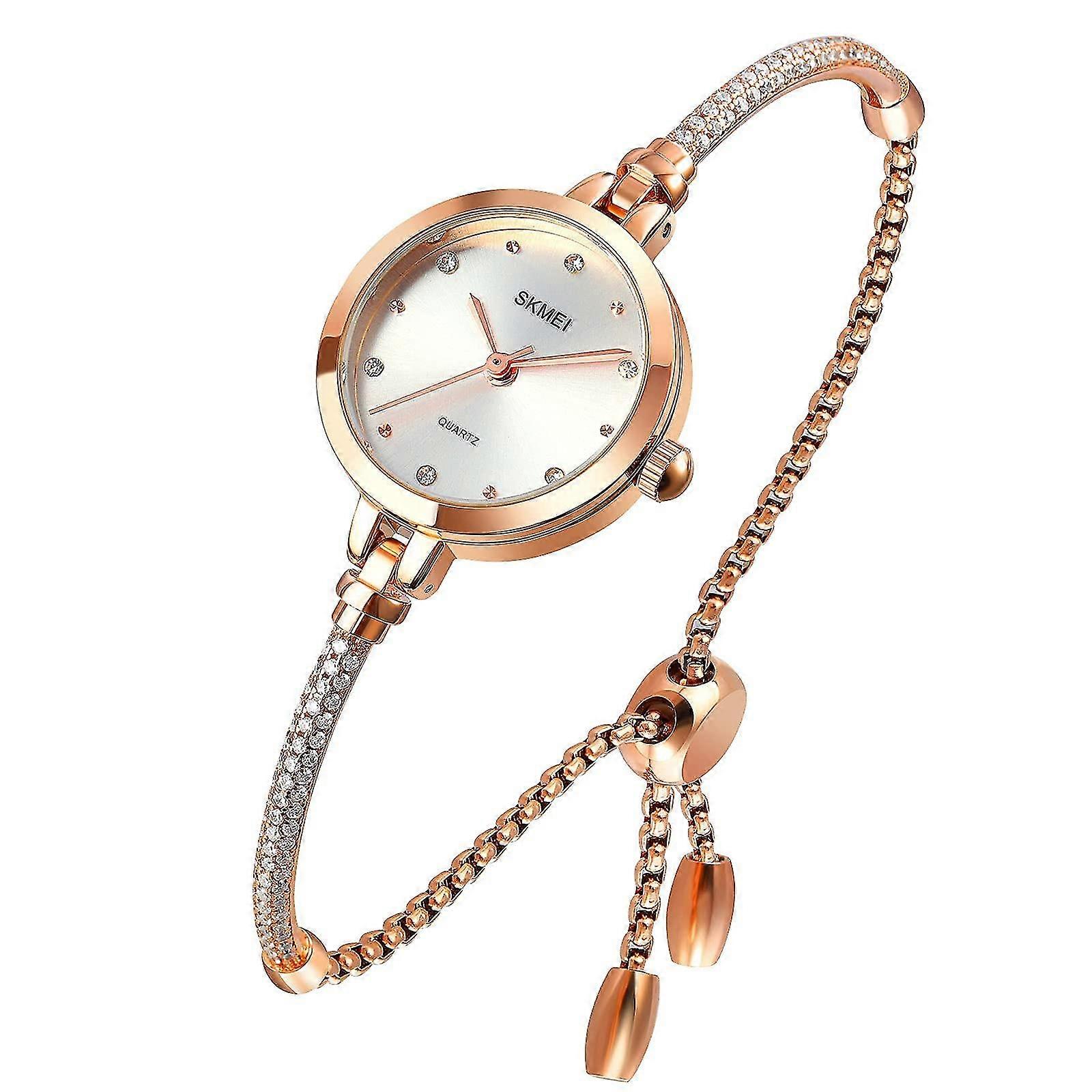 Watch Ladies Analog Quartz Watch Inlaid Diamond Bracelet