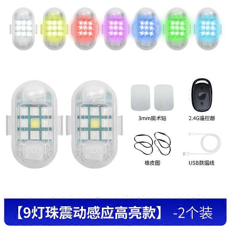 Waterproof 7 Colors Motorcycle Aircraft Flashing Taillight Bike Light Model with 2.4G Remote Control Car Warning Lamp
