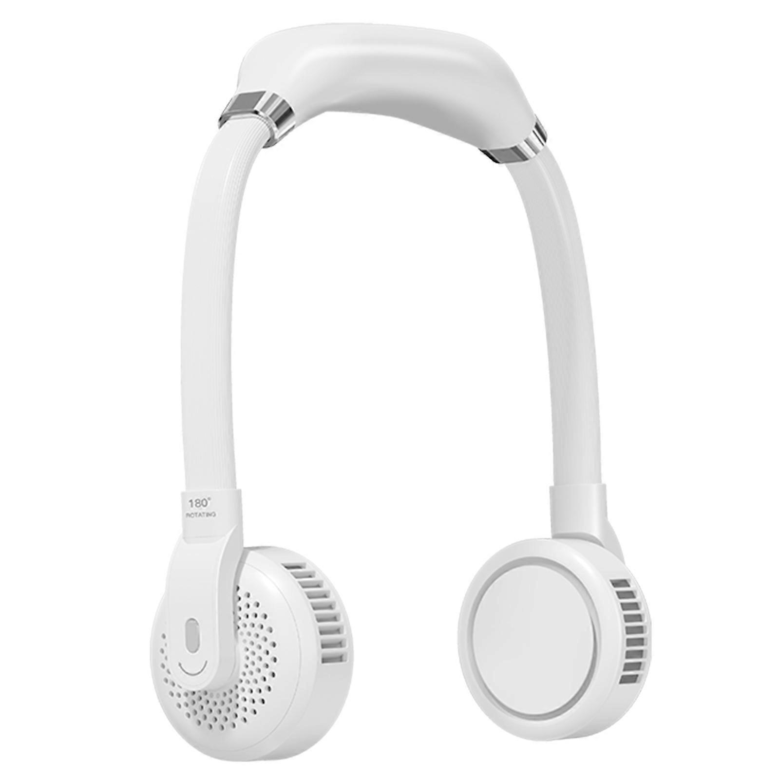 Ventilatore da collo portatile Ventilatore da collo a mani libere USB Alimentato a batteria 3 velocità regolabile Mini ventilatore personale indossabile per viaggi in ufficio sport all'aria aperta