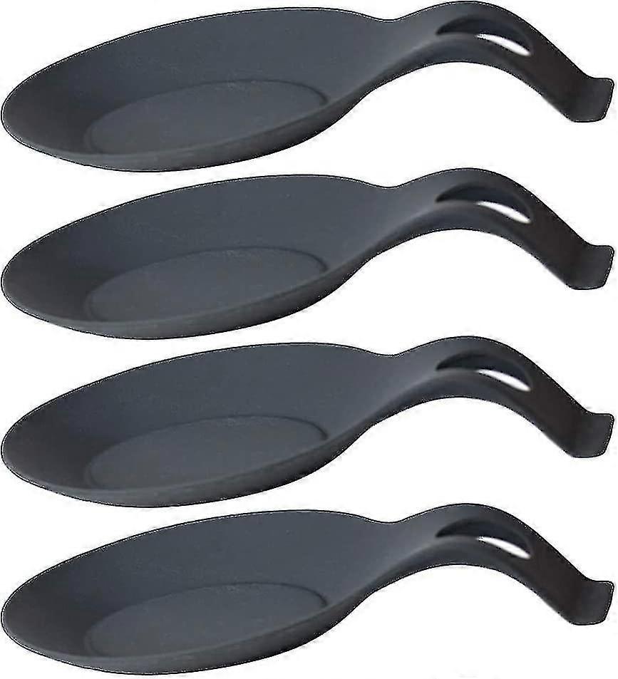 4pcs Kitchen Silicone Heat Resistant Spoon Rest