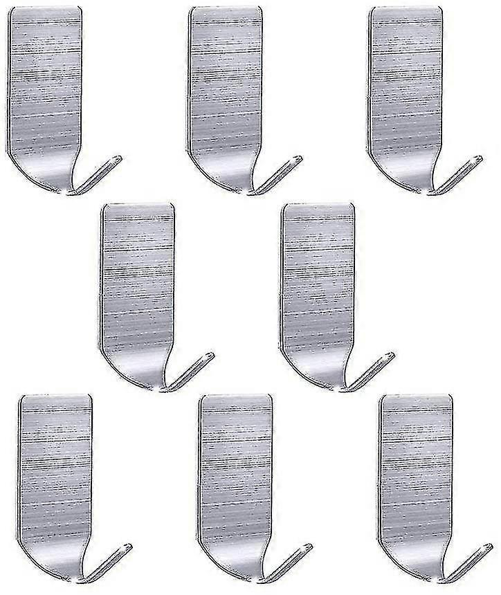 8pcs Self Adhesive Metal Hooks Compatible Hanging Kitchen Bathroom Closet