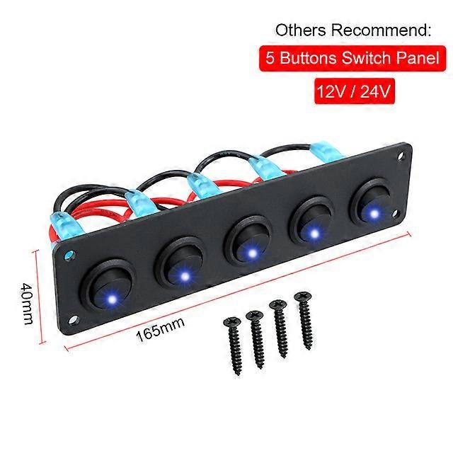 24V 12V Switch Panel 4 Buttons Car Light Toggle USB Charger 3.0 Power Adapter Auto Accessories For Boat Caravan RV Truck Trailer