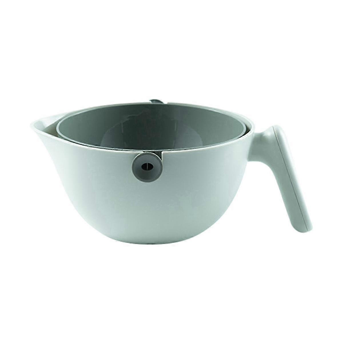 2 in 1 Vegetable Fruit Washing Rotating Colander Drain Basket with Handle, Kitchen Fruit Vegetable