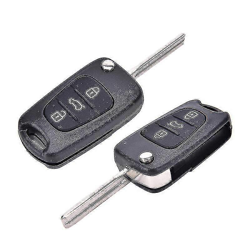 Remote Folding Key Shell Case 3 Buttons Fob For Hyundai I20 I30 Ix35 I35 Uncut