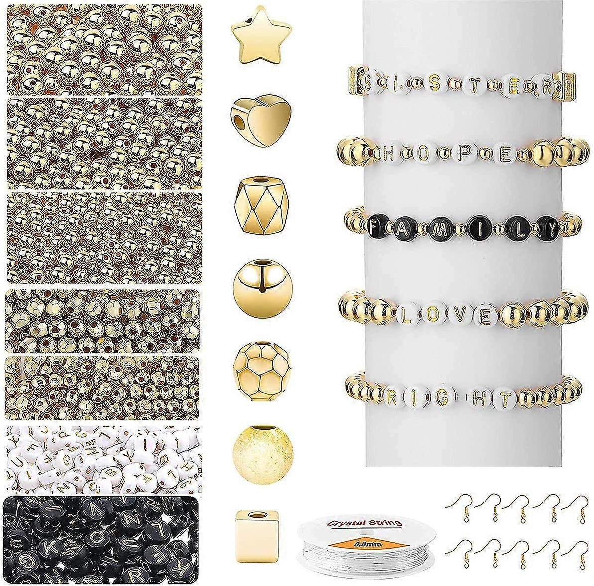500 Pcs Gold Round Spacer Beads