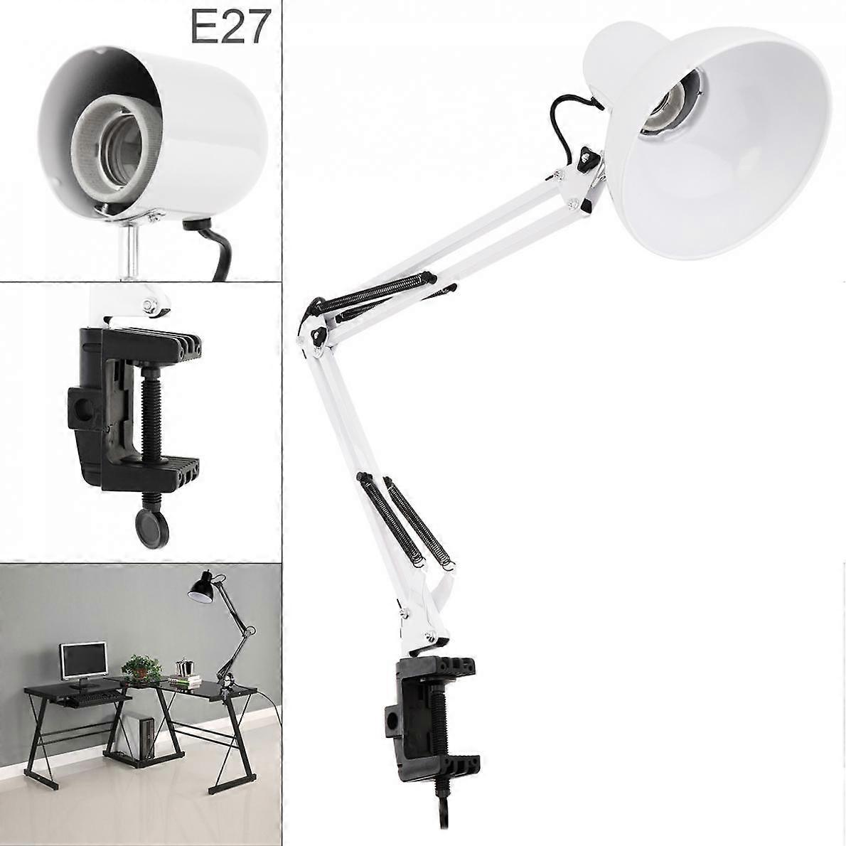 40W Iron LED Long Arm Folding Table Lamp Clamp Eye Protection Light Repair Study Work Office Bedroom Bedside